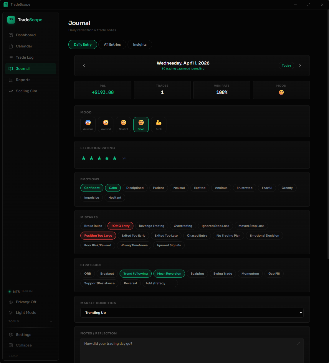TradeScope v2 Journal